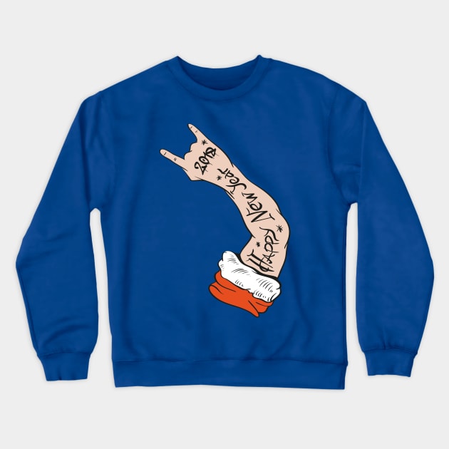 Happy new Year Rock Two thousand and eighteen Tattoo Crewneck Sweatshirt by GeekCastle